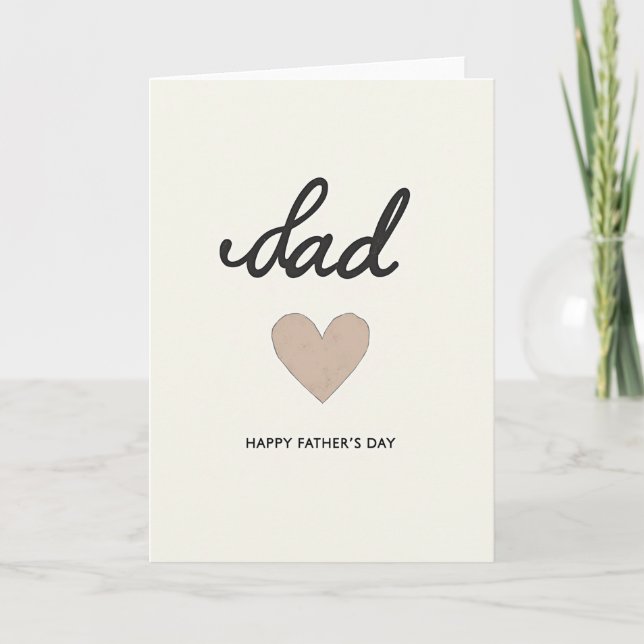 Taupe Heart Fathers Day Card (Front)
