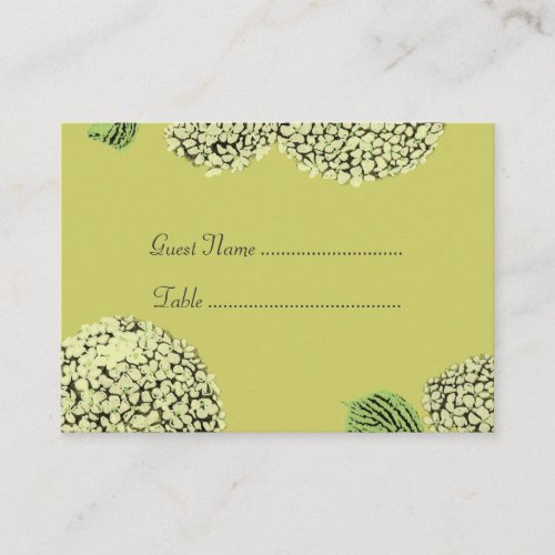 Taupe Hydrangea Place Cards Business Cards