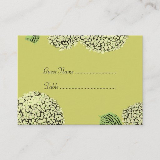 Customizable Taupe Hydrangea Place Cards Business Cards