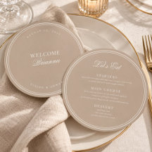Taupe & Ivory Custom Hello Guest Name Wedding