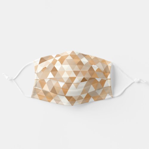 Taupe Light Tan Brown Beige White Polygon Art Adult Cloth Face Mask