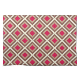 Taupe, Light Taupe, Hot Pink Ikat Diamonds STaylor Cloth Placemat