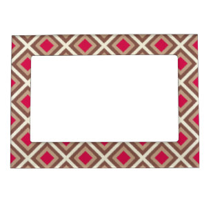 Taupe, Light Taupe, Hot Pink Ikat Diamonds STaylor Magnetic Photo Frame