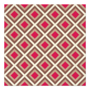 Taupe, Light Taupe, Hot Pink Ikat Diamonds STaylor Photo Print