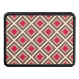 Taupe, Light Taupe, Hot Pink Ikat Diamonds STaylor Tow Hitch Cover