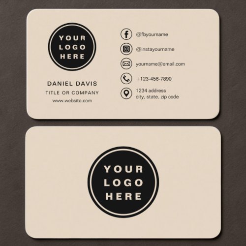 Taupe Logo Business Card