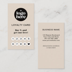 Taupe Logo Loyalty Card Reward Loyalty Card