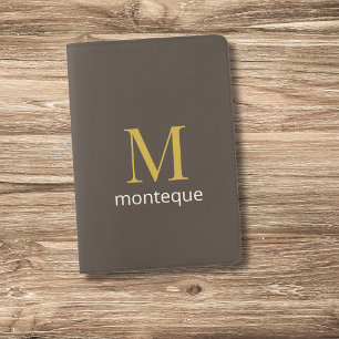 Taupe Luxury Personalized Monogram Gift For Her Passport Holder