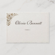 Taupe Maple Fall Place Card Cotton Tent