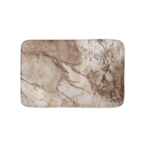 Taupe marble and gold abstract bath mat