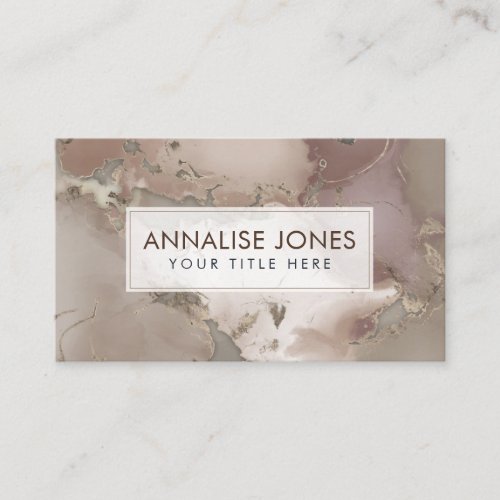 Taupe marble and gold abstract business card