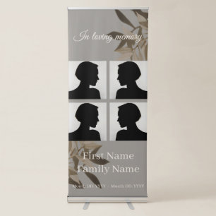 Taupe memorial collage retractable banner