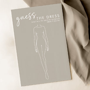 Taupe Minimal Bridal Shower Guess The Dress Game
