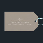 Taupe Minimal Personalized Gift From Family Name  Gift Tags<br><div class="desc">Minimalist Personalized A Gift From Family Name Gift Tags in Taupe</div>