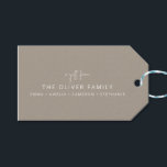 Taupe Minimal Personalized Gift From Family Name  Tags<br><div class="desc">Minimalist Personalized A Gift From Family Name Gift Tags in Taupe</div>