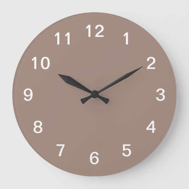 Taupe Minimalist Acrylic Wall Clock (Front)