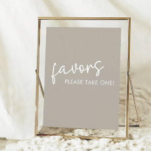 Taupe Minimalist Script Bridal Shower Favors Poster