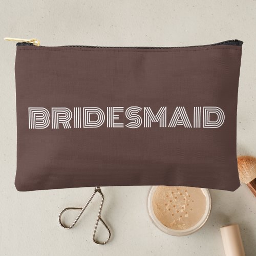 Taupe Modern Minimalist Bridesmaid Accessory Pouch