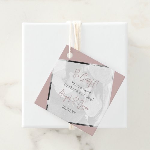 Taupe Modern Nothing Fancy Casual Wedding Favor Tags