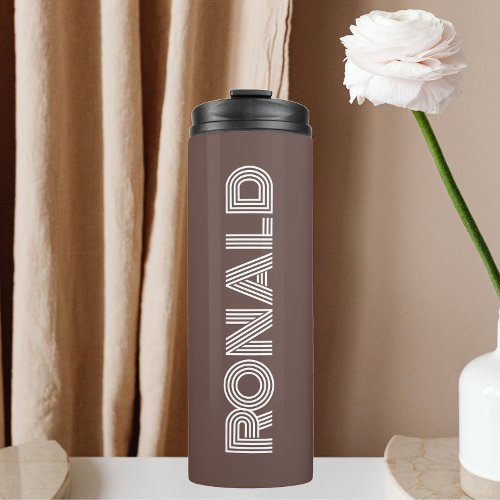 Taupe Modern Typography Groomsman Thermal Tumbler