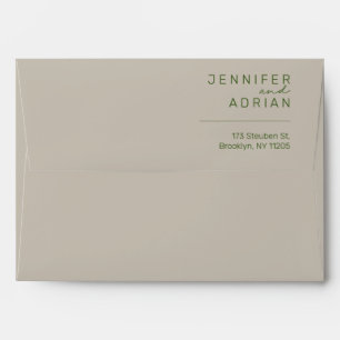 Taupe Pale Silver Elegant Minimal Modern Wedding  Envelope
