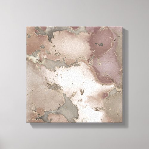 Taupe palette ink and gold abstract canvas print