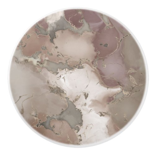 Taupe palette ink and gold abstract ceramic knob