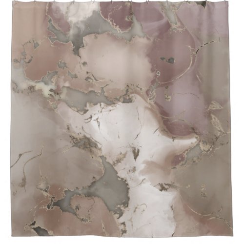 Taupe palette ink and gold abstract shower curtain