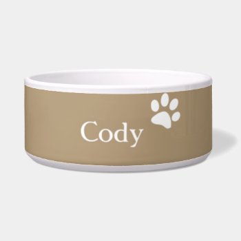 Taupe | Personalized Dog Dish by KeepsakeGifts at Zazzle