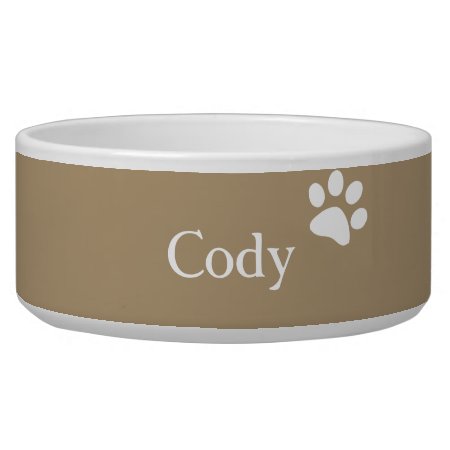 Taupe | Personalized Dog Dish