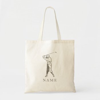 Taupe Personalized Golfer Tote Bag by JoyMerrymanStore at Zazzle