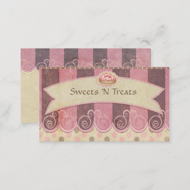 Taupe Pink Bakery Business Card (Front/Back)