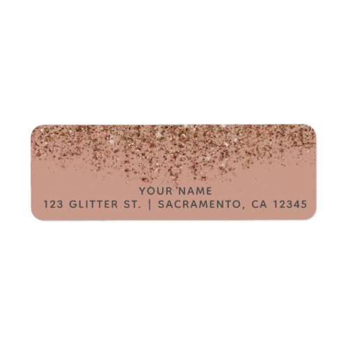 Taupe Pink  Bronze Gold Glitter Glam Chic Party Label
