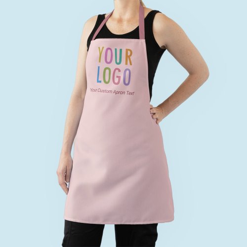 Taupe Pink Personalized Apron Custom Name  Logo