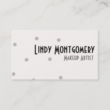 Taupe Polkadot Personalized Business Cards by Mintleafstudio at Zazzle