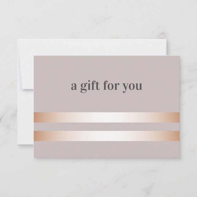 Taupe | Rose Gold Elegant Gift Card (Front)
