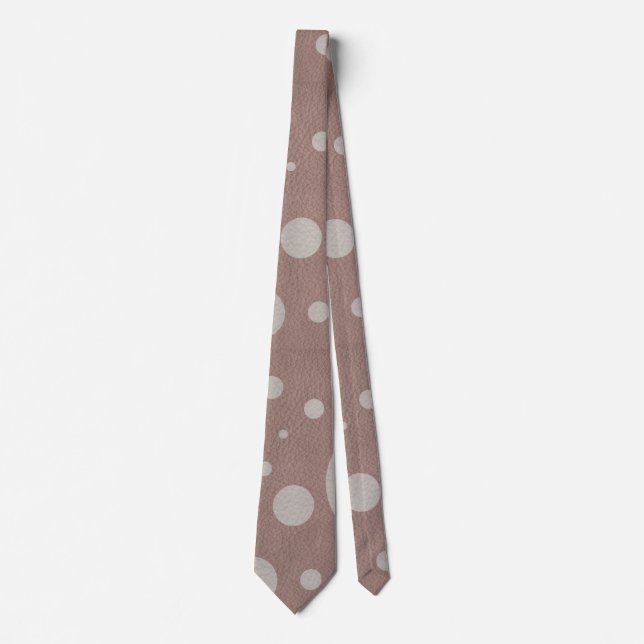 Taupe Scattered Spots on Mink Leather Texture Tie (Front)