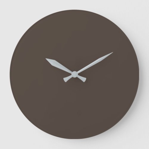 Taupe Solid Color Large Clock