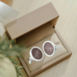 Taupe Solid Color Stylized Monogram Cufflinks<br><div class="desc">A pair of sterling silver plated, round cufflinks for the fashionable man to match his outfit that feature a trendy, taupe color along with his name printed in white, upper case letters and superimposed with white, stylized initials. Personalize your cufflinks by editing and replacing name and initials as desired. A...</div>