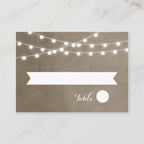 Summer String Lights Wedding Escort Cards Business Card