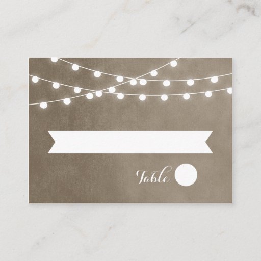 Customizable Summer String Lights Wedding Escort Cards Business Card