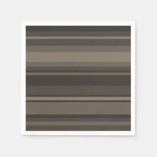 Taupe stripes paper napkins