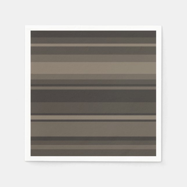 Taupe stripes paper napkins (Front)