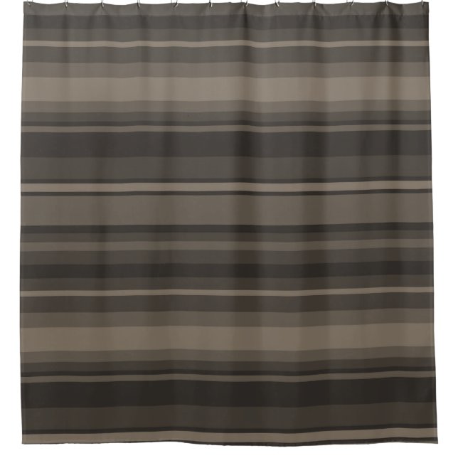 Taupe stripes shower curtain (Front)