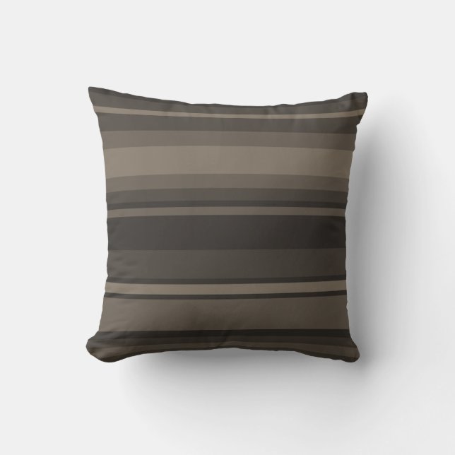 Taupe stripes throw pillow (Front)