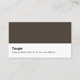 Taupe "Subtle and Stable" Business Card