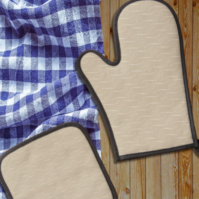 Taupe Swirls Oven Mitt & Pot Holder Set (Creator Uploaded)