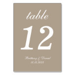 Taupe Wedding Calligraphy Simple Script Neutrals  Table Number