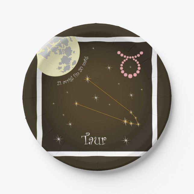 Taur 21 avrigl fin 20 matg / Teller Paper Plates (Front)