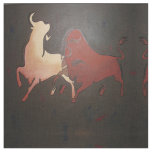 Taurean Bulls Animal Art  Fabric